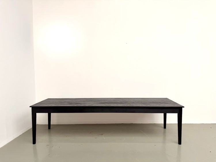 Grande tavolo in legno bruciato Shou Sugi Ban - 300 x 90 cm