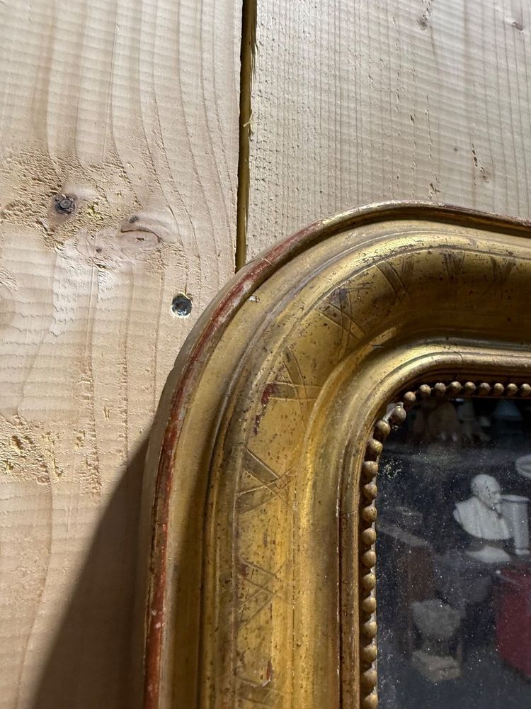 Fireplace mirror – Louis-Philippe period – Stuccoed wood gilded with gold leaf