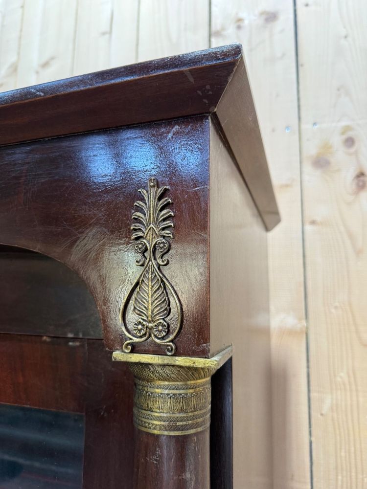 Empire Style Showcase Bookcase – Mahogany & Gilded Bronzes