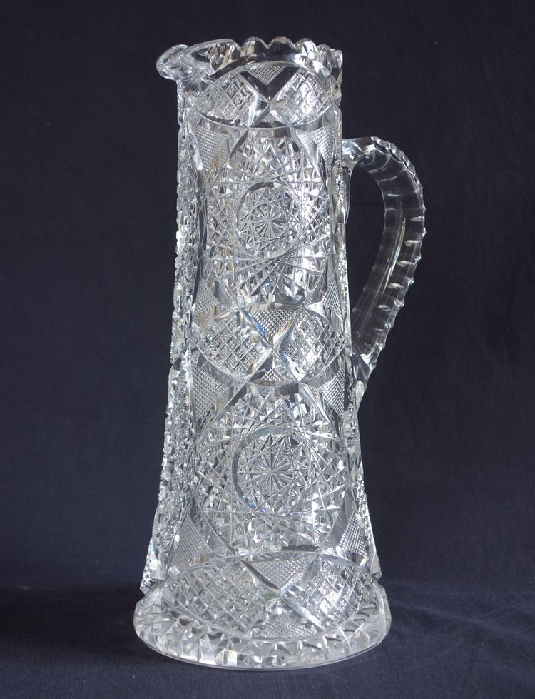 Baccarat crystal can, jug, and decanter, richly cut, circa 1900