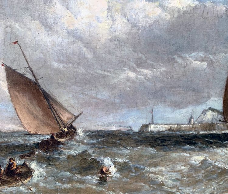 Marine with sailing ships by Alfred Vickers – breath and elegance