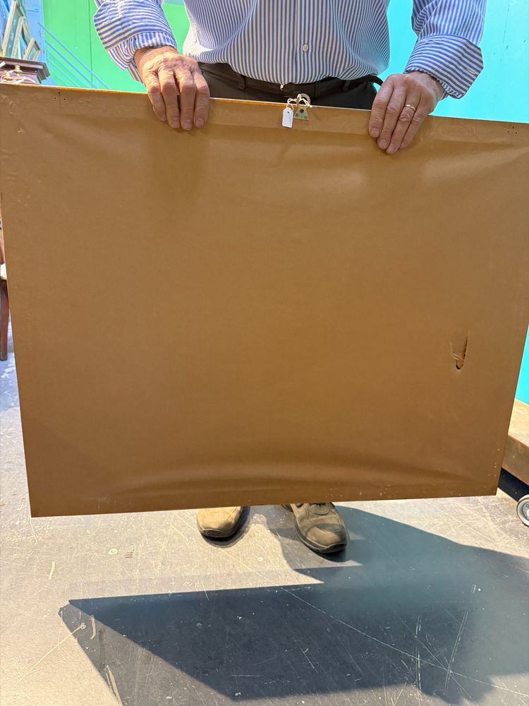 Color etching by Michele Cascella, "View of the Port," 65x44cm