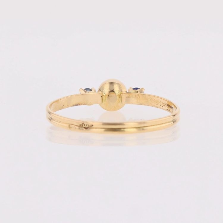 Gold Ring Cultured Pearl Sapphires