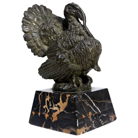 Turkey In Bronze Art Deco Period By H Petrilly