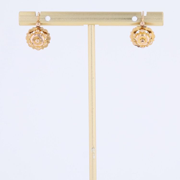 Rose Gold Flower Beaded Sleepers