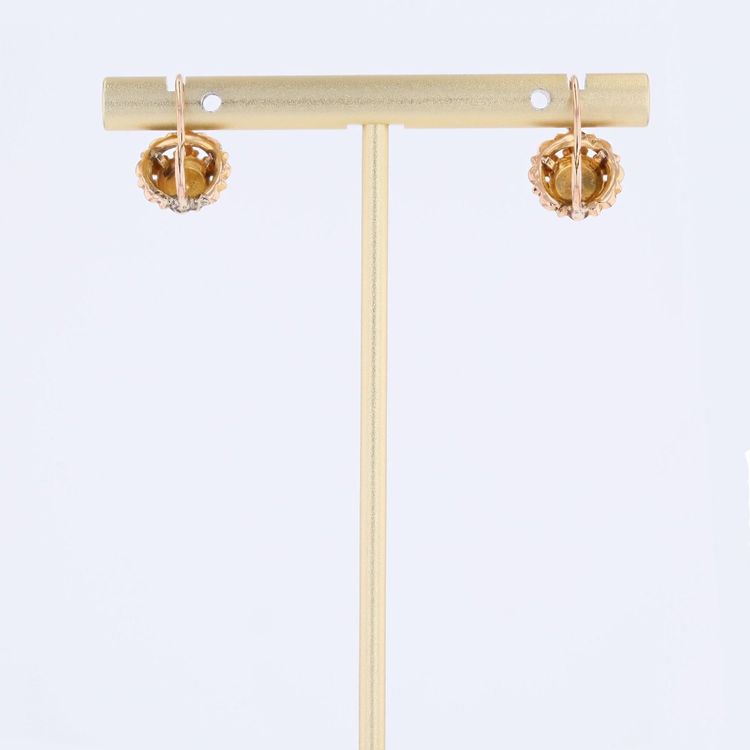 Rose Gold Flower Beaded Sleepers