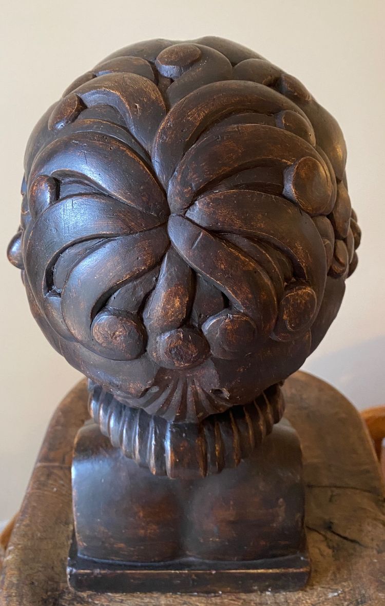 José Martin for Sue and Mare. Head of a young Bacchus or faun. Original Art Deco plaster.