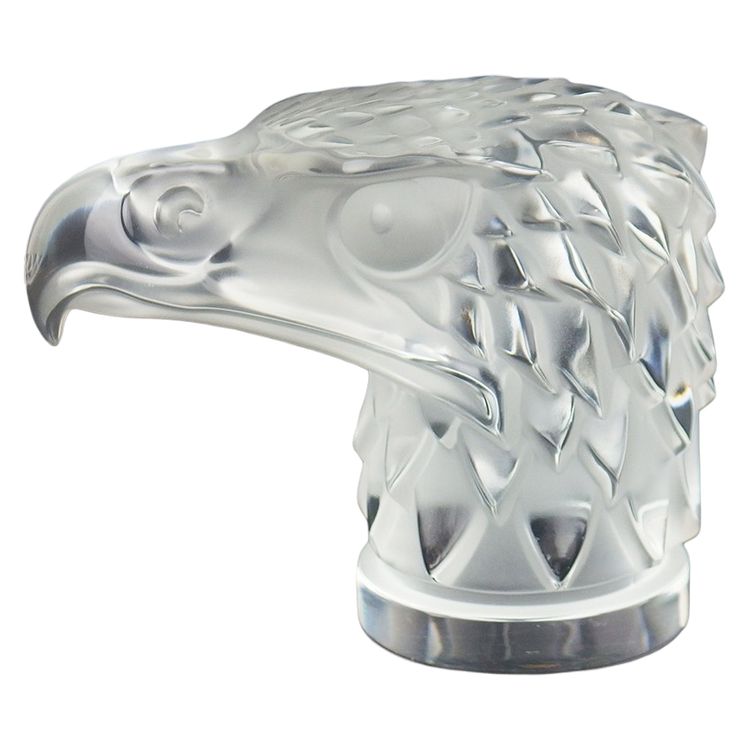 Mascotte en verre tête d'aigle par Lalique