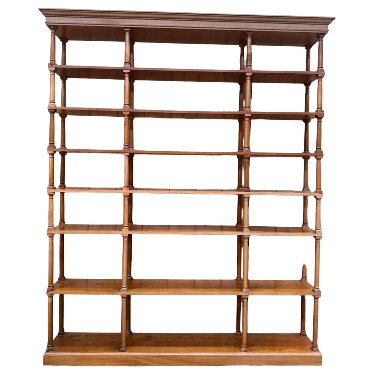 Large removable bookcase – Neoclassical style – Mahogany stained wood