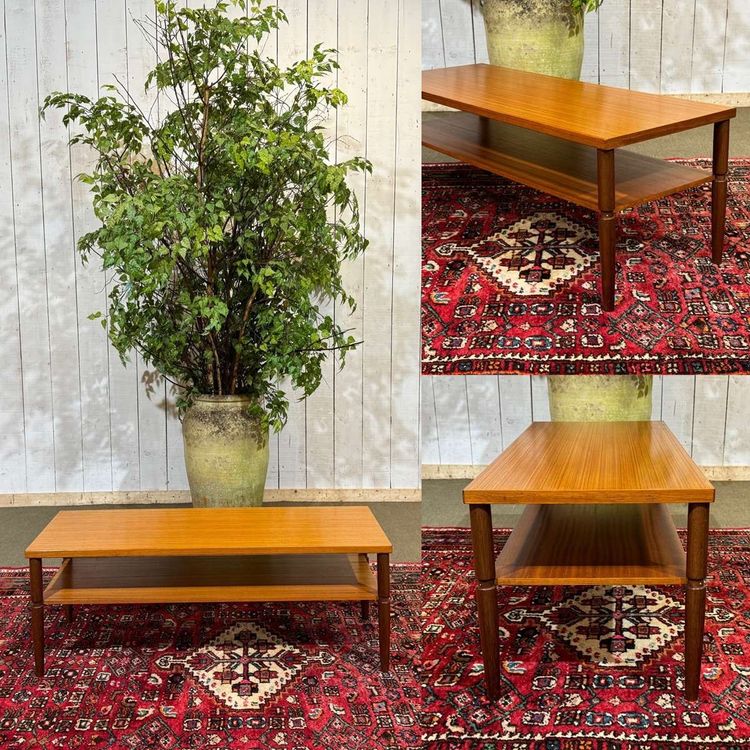 English coffee table from the 1970s in teak and iroko