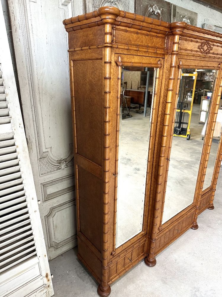 19th century faux bamboo style wardrobe