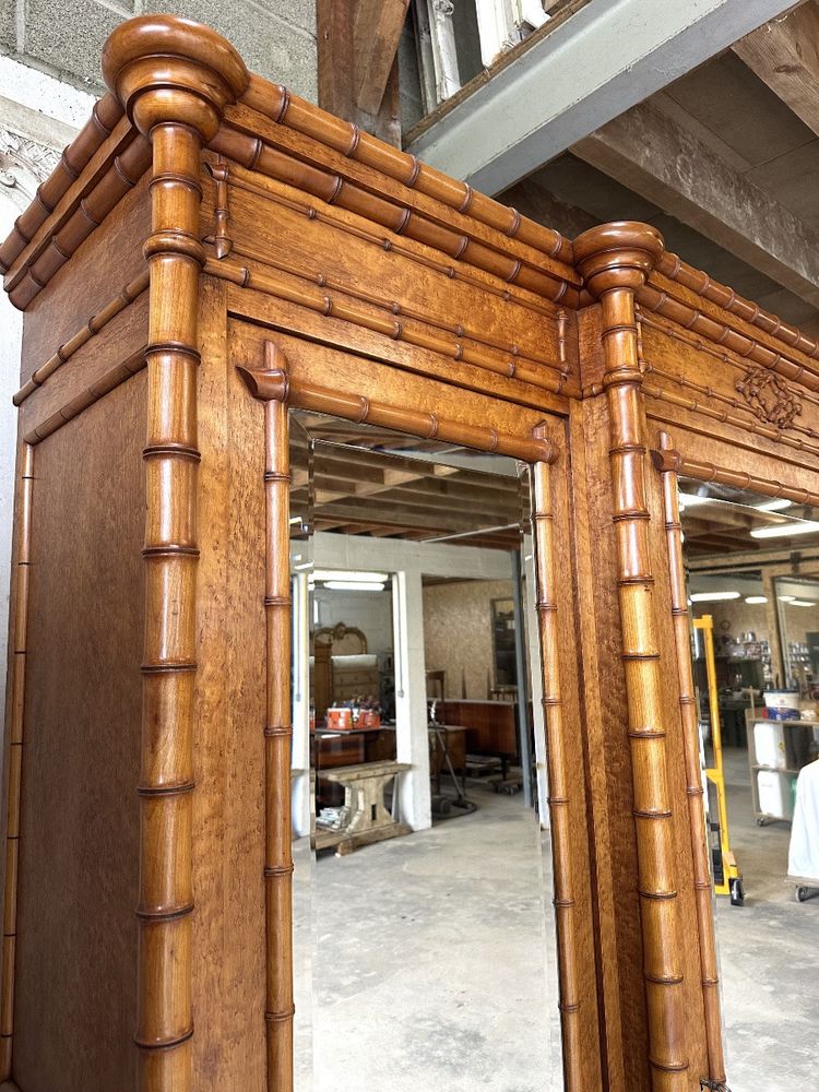 19th century faux bamboo style wardrobe