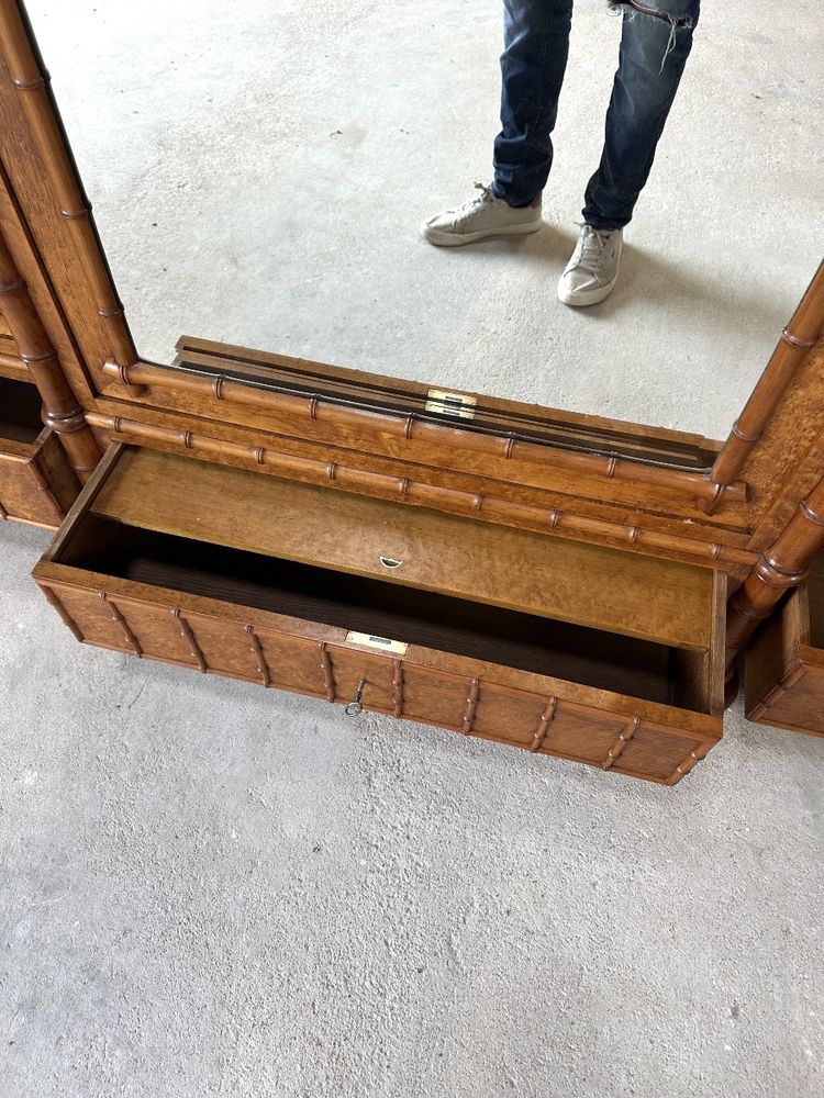 19th century faux bamboo style wardrobe