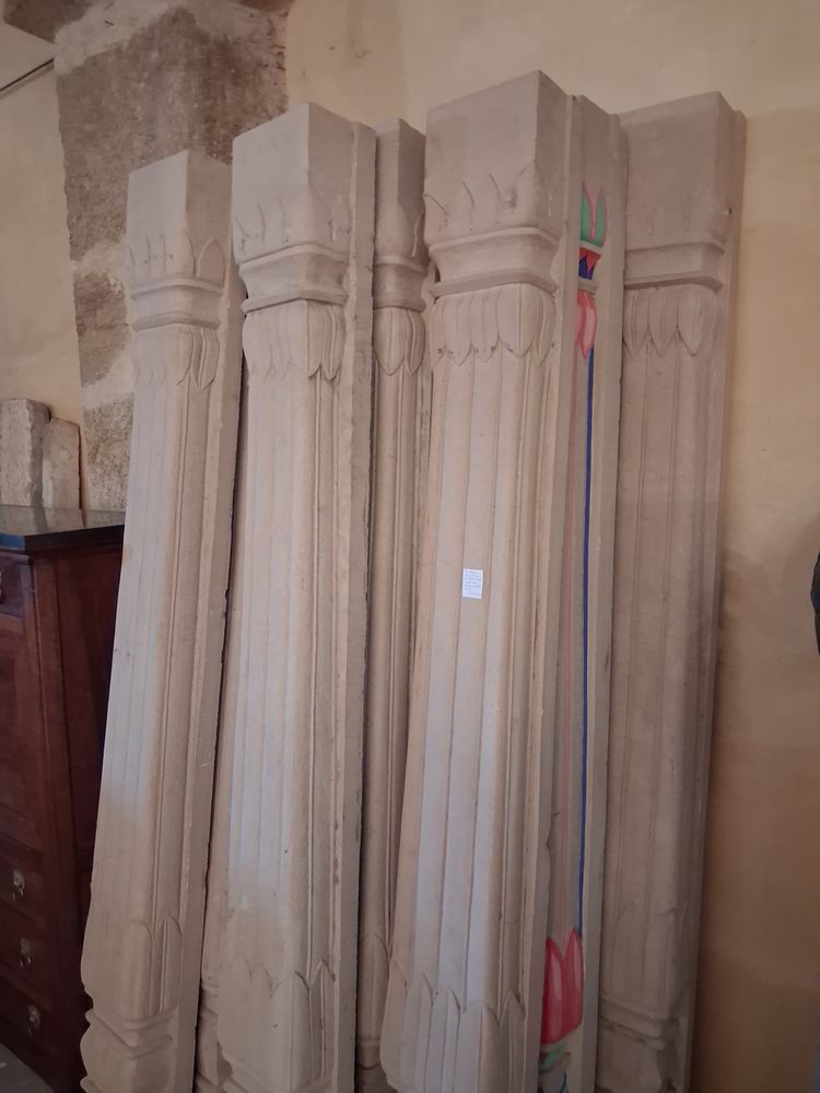 Twelve pink sandstone columns