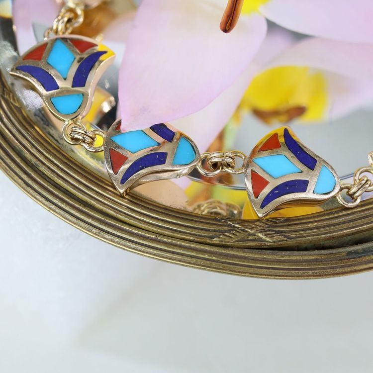 Bracelet or jaune email égyptien