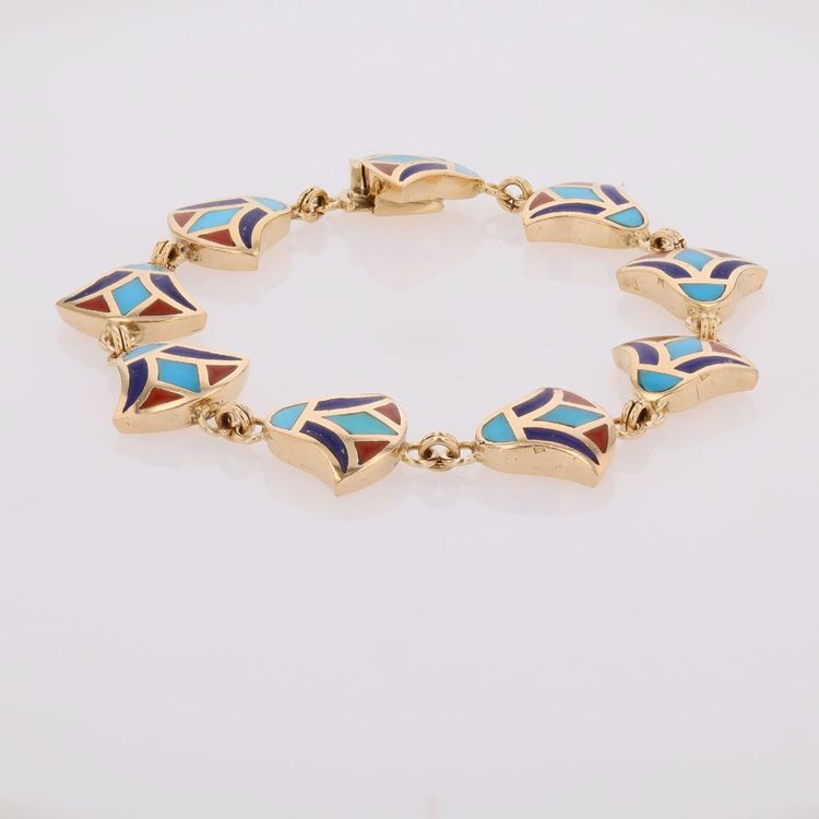 Bracelet or jaune email égyptien