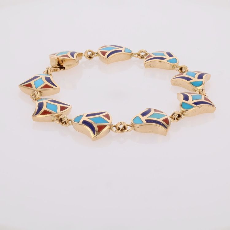 Bracelet or jaune email égyptien