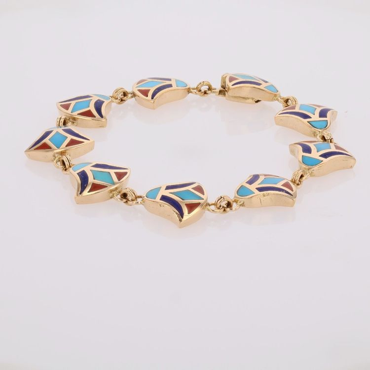 Bracelet or jaune email égyptien