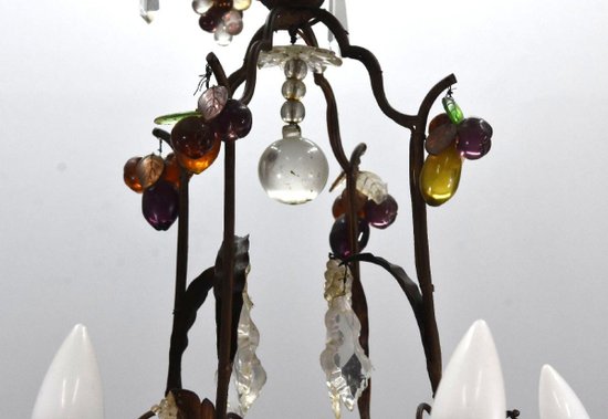 Chandelier Pampilles Early 20th Century 7 Lights