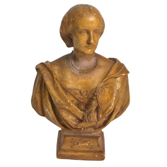 Il maresciallo Niel e sua moglie bussano in gesso di Adolphe Crauk