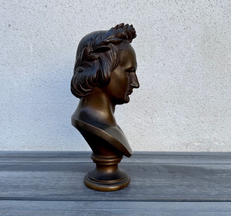 Buste en bronze de Victor Hugo par David d'Angers et F. Barbedienne