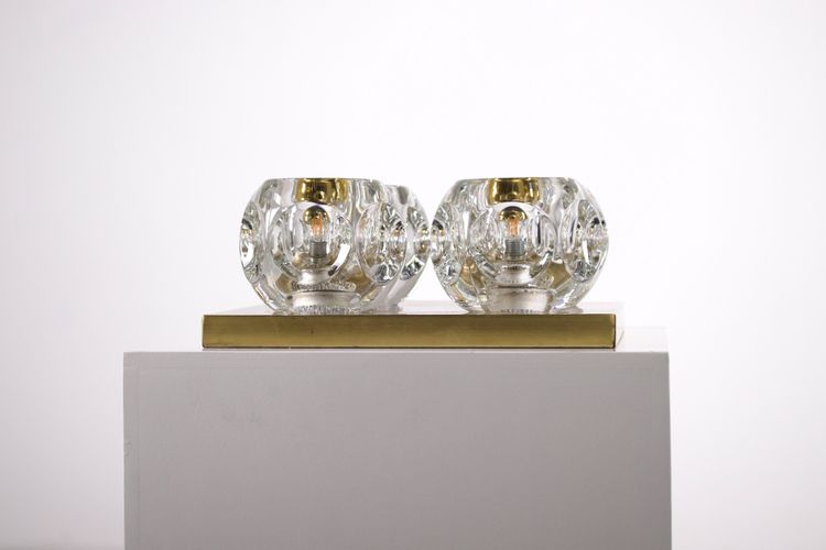 Ice Cube ceiling light in brass - Peill & Putzler, 1970s