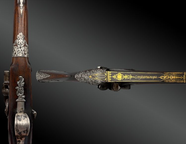 SILEX TROMBLON, ORIENTAL MARKET, MARKED CONSTANTINOPLE Europe early 19th century