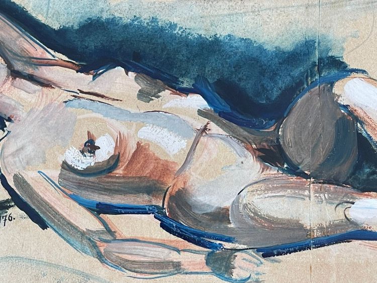 Henry de Waroquier (1881–1970) "Reclining Nude"