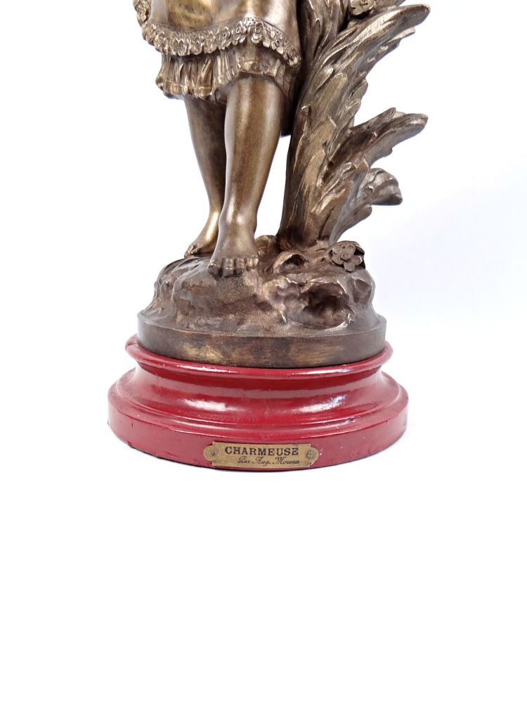 La Charmeuse Scultura allegorica in bronzo Art Nouveau di Auguste Moreau fine XIX secolo
