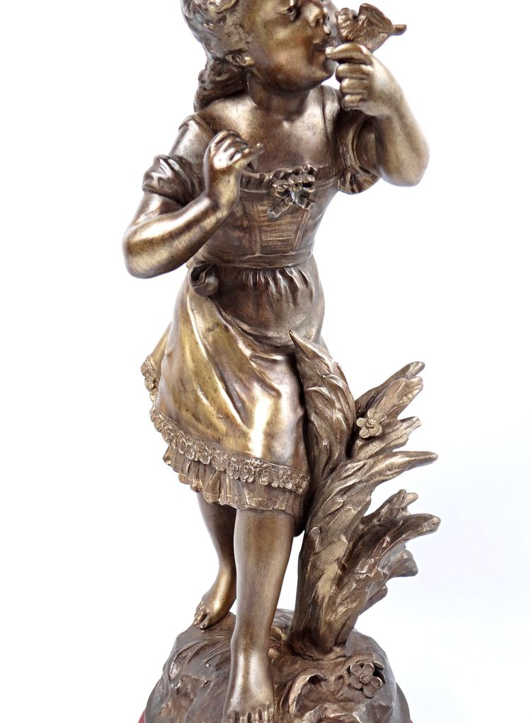 La Charmeuse Scultura allegorica in bronzo Art Nouveau di Auguste Moreau fine XIX secolo