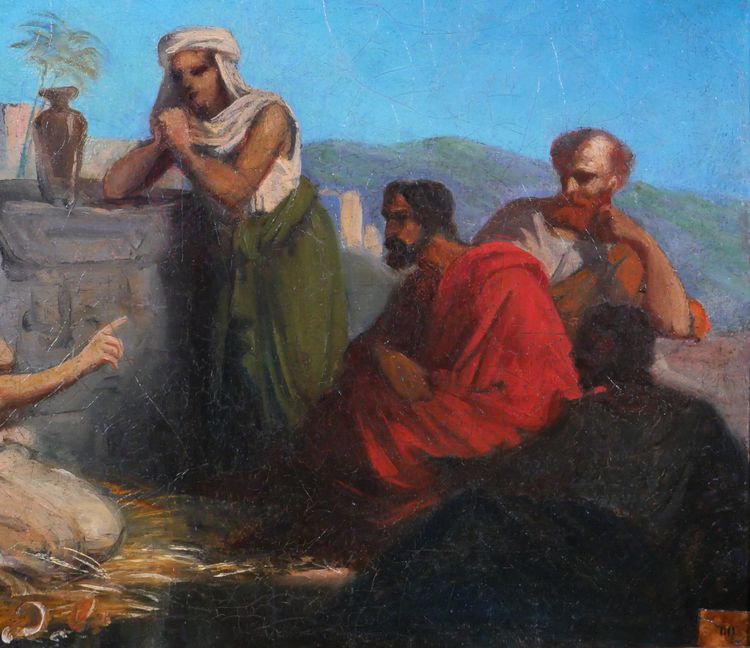 Joseph-Nicolas Robert-Fleury (att. à) 1797-1890 Diogène et son école, tableau, vers 1830-40