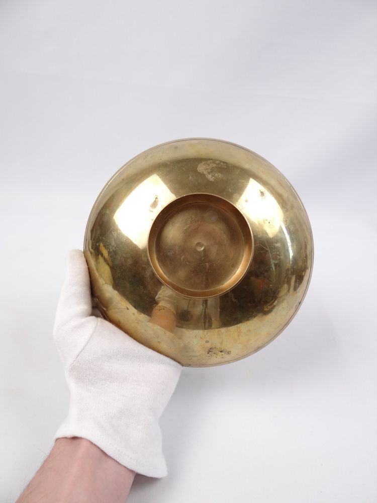 Coupe vide poche Art Nouveau en laiton émail cloisonné art populaire Indien de 1970