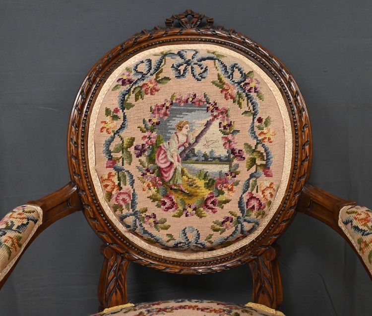 Paire de Fauteuils en Hêtre, style Louis XVI - Début XXe
