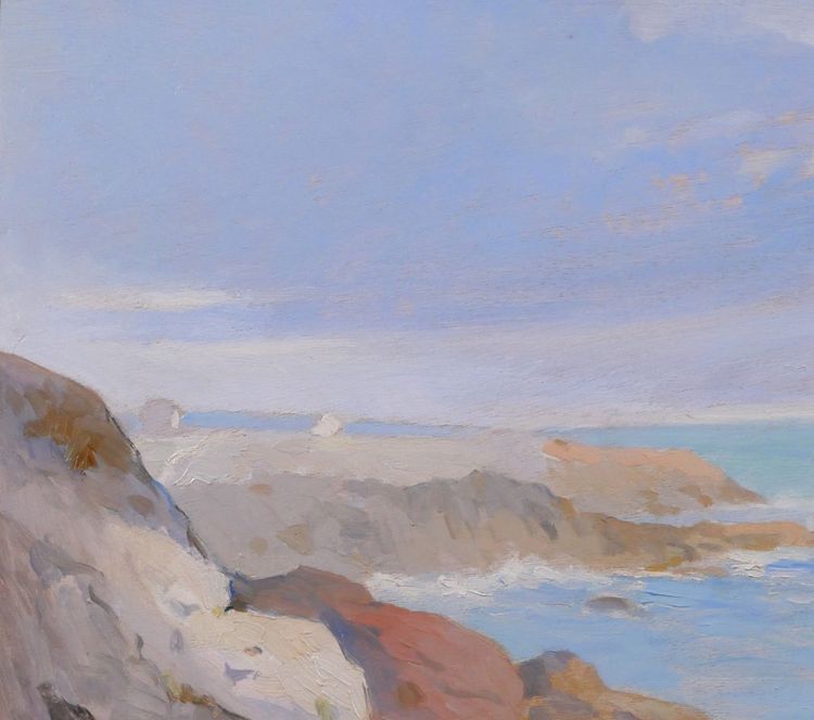 Maurice ROBIN 1884-1942 Belle-Ile-en-mer, paysage, 1934 tableau Bretagne marine mer