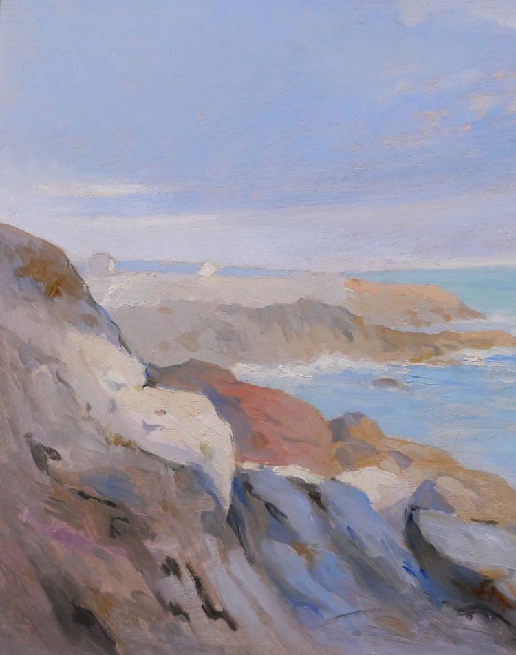 Maurice ROBIN 1884-1942 Belle-Ile-en-mer, paysage, 1934 tableau Bretagne marine mer