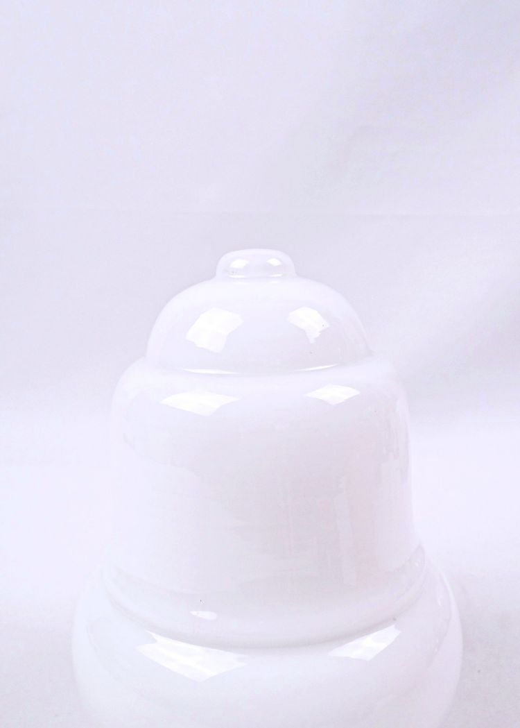 Space Age ceiling globe in vintage 1960s white glass