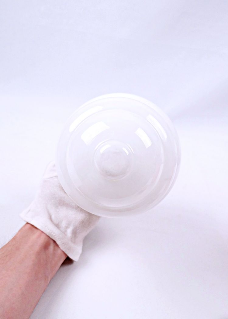 Space Age ceiling globe in vintage 1960s white glass