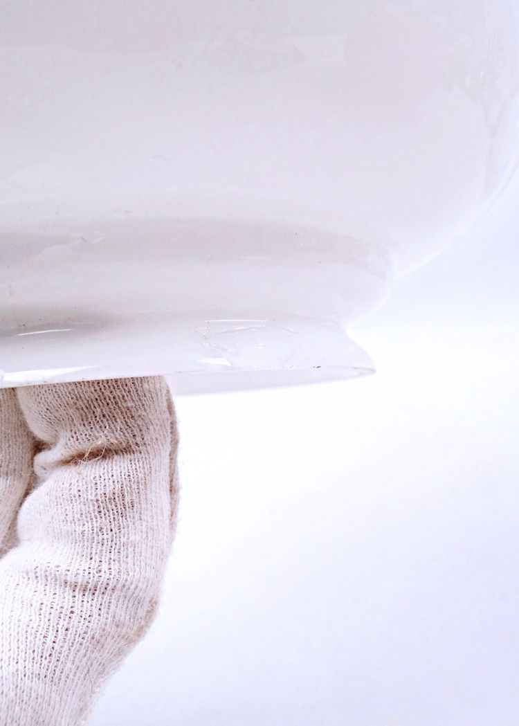 Space Age ceiling globe in vintage 1960s white glass