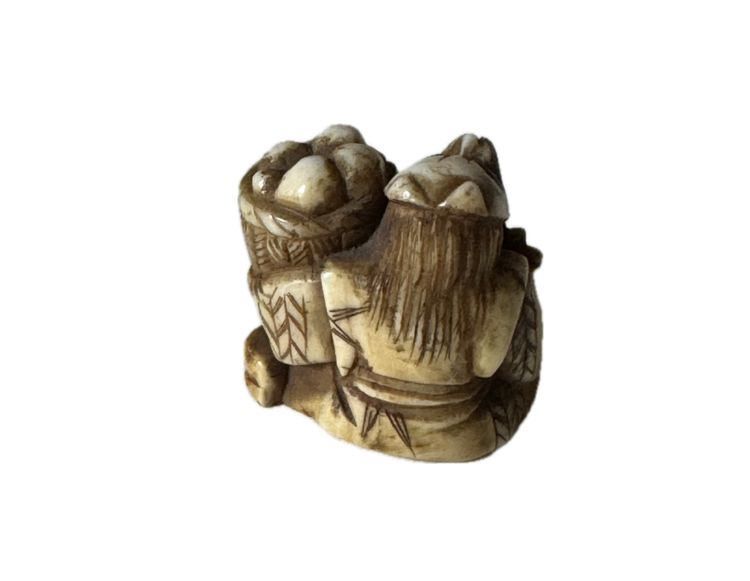 Deer antler netsuke
