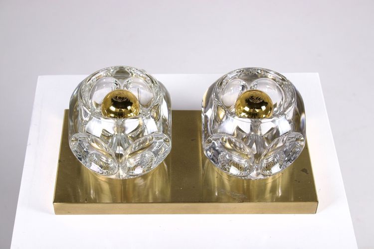 Ice Cube wall lamp in glass and brass - Peill & Putzler