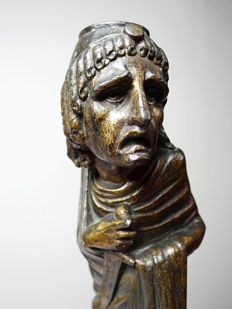 Caricature candlestick, patinated regule, Frédérick Lemaître, early 19th-20th century