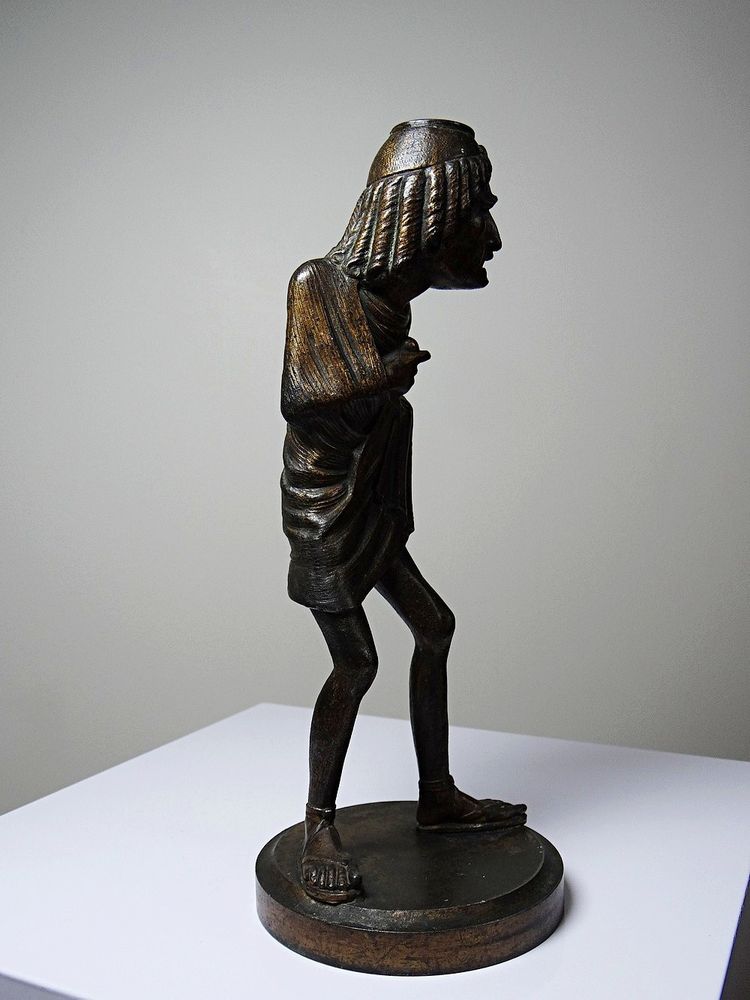 Caricature candlestick, patinated regule, Frédérick Lemaître, early 19th-20th century
