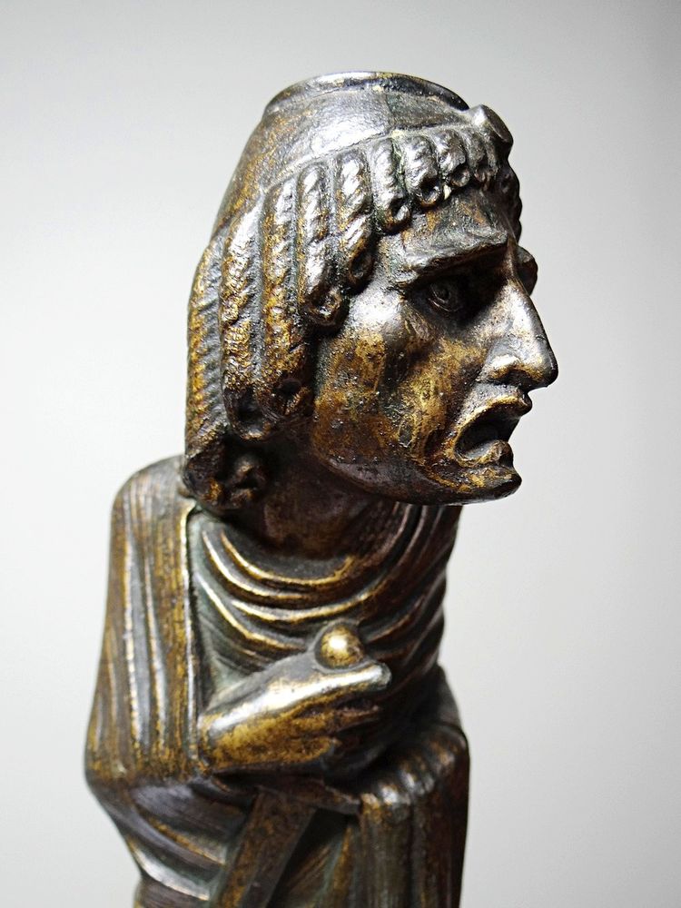 Caricature candlestick, patinated regule, Frédérick Lemaître, early 19th-20th century