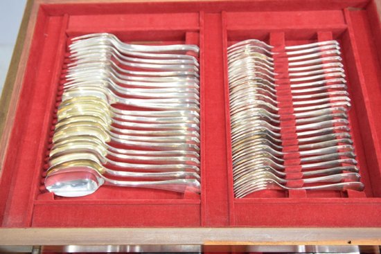 Christofle silver metal canteen Art Deco model América