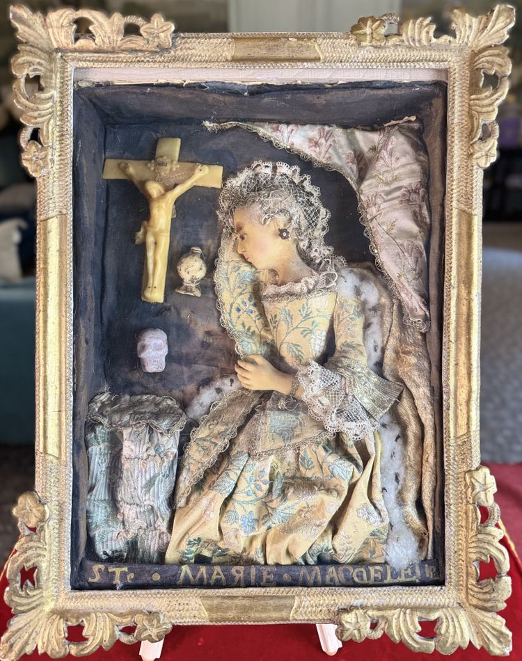 Dressed wax Saint Mary Magdalene - 18th century