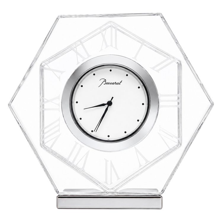 Baccarat Harcourt Abysse crystal clock with warranty 15cm