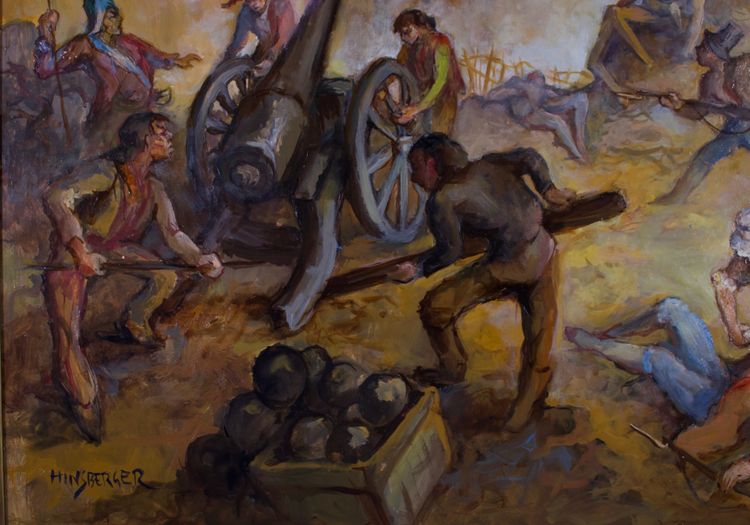 La Prise de la Bastille, huile sur toile, Alexis Hinsberger – 1989