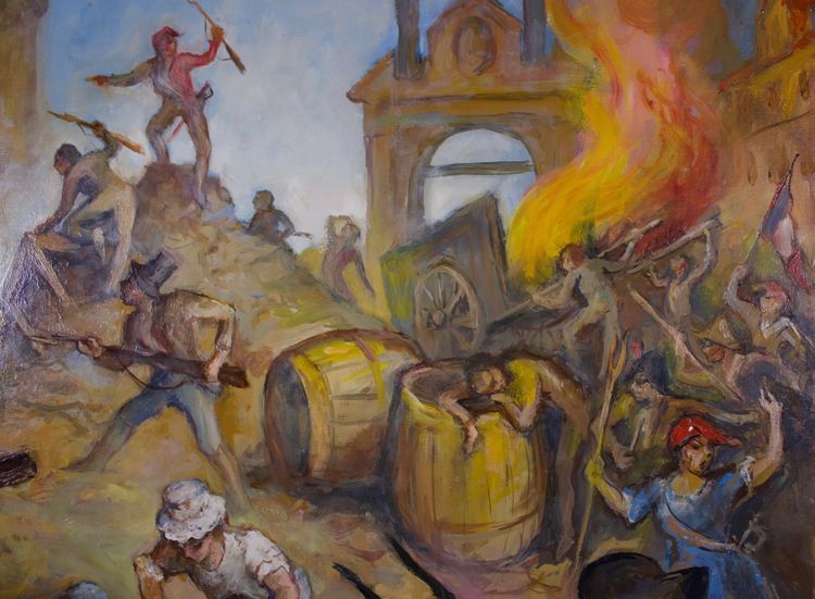 La Prise de la Bastille, huile sur toile, Alexis Hinsberger – 1989