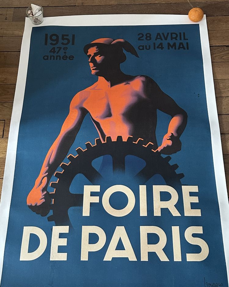 Affiche ancienne - Foire de Paris 1951 par Bourgis