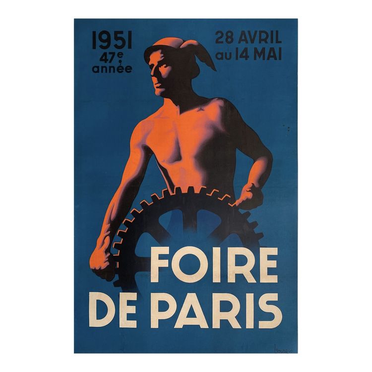 Affiche ancienne - Foire de Paris 1951 par Bourgis
